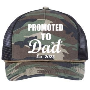 Promoted To Dad Est 2025 New Dad Retro Rope Trucker Hat Cap