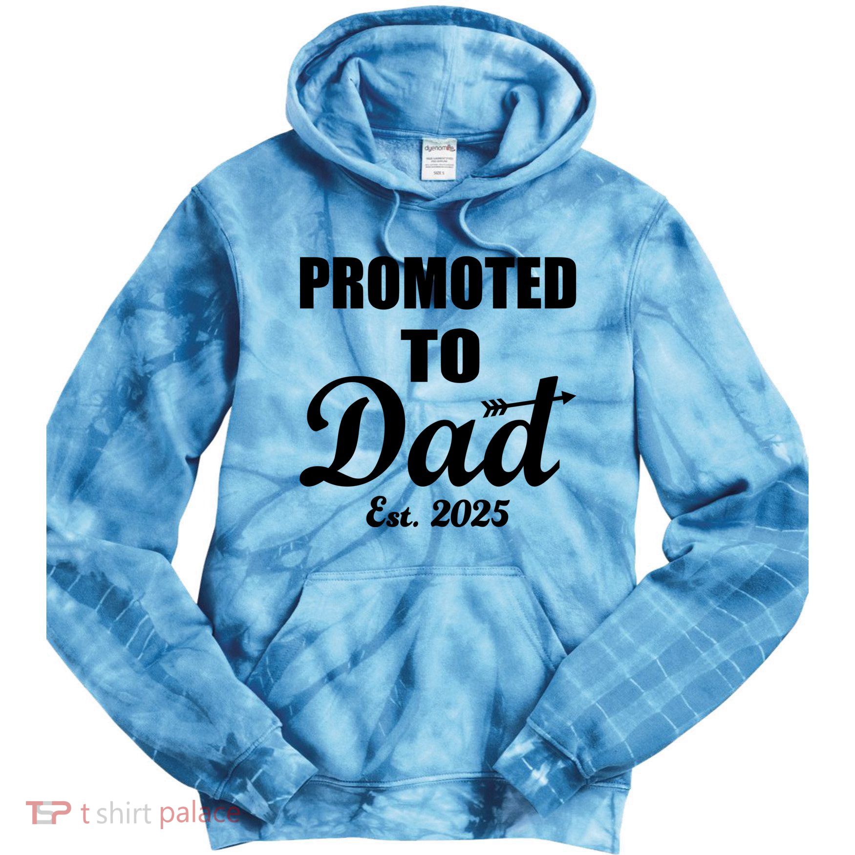 Promoted To Dad Est 2025 New Dad Tie Dye Hoodie