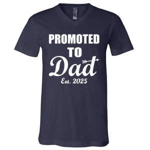 Promoted To Dad Est 2025 New Dad V-Neck T-Shirt