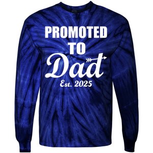 Promoted To Dad Est 2025 New Dad Tie-Dye Long Sleeve Shirt