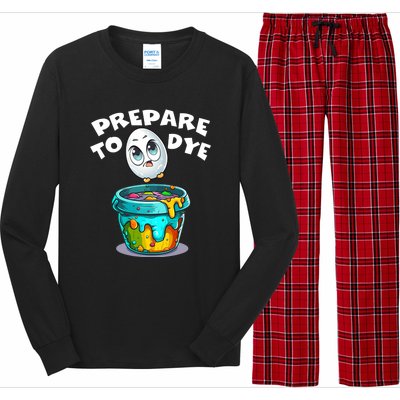 Prepare To Dye Funny Egg Hunting Long Sleeve Pajama Set