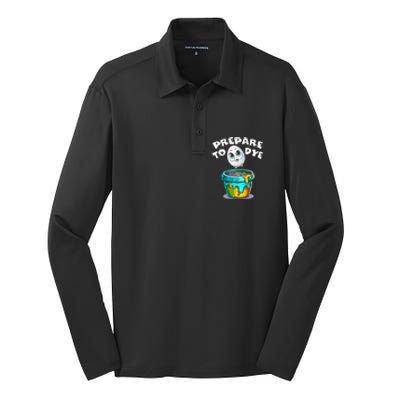 Prepare To Dye Funny Egg Hunting Silk Touch Performance Long Sleeve Polo