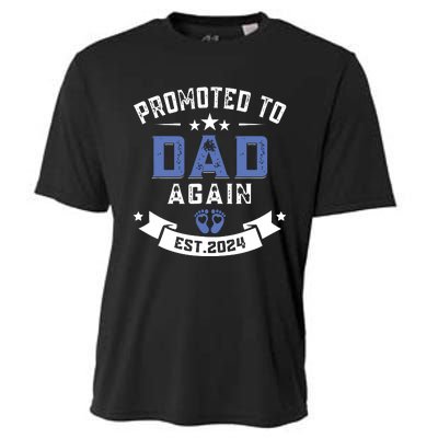 Promoted To Dad Again 2024 New Dad Fathers Day Cooling Performance Crew T-Shirt