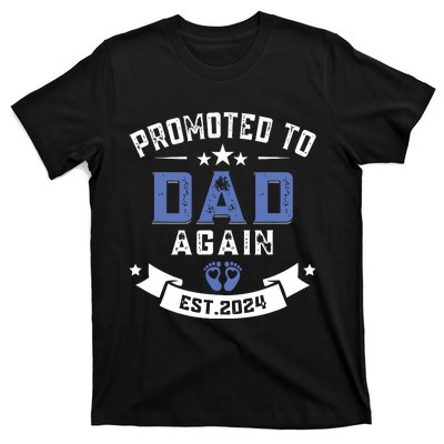 Promoted To Dad Again 2024 New Dad Fathers Day T-Shirt