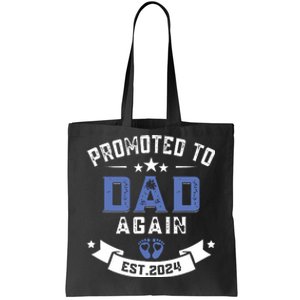 Promoted To Dad Again 2024 New Dad Fathers Day Tote Bag