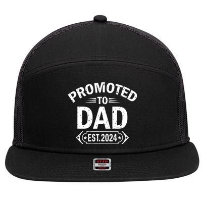 Promoted To Dad Est 2024 Soon To Be Dad 7 Panel Mesh Trucker Snapback Hat