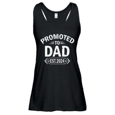 Promoted To Dad Est 2024 Soon To Be Dad Ladies Essential Flowy Tank