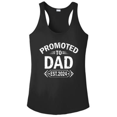 Promoted To Dad Est 2024 Soon To Be Dad Ladies PosiCharge Competitor Racerback Tank