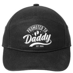 Promoted To Dad Est 2024 Soon To Be Dad 7-Panel Snapback Hat