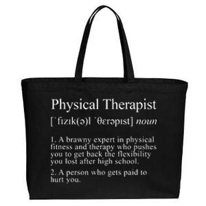 Physical Therapist Definition Funny PT Physical Therapy Cotton Canvas Jumbo Tote