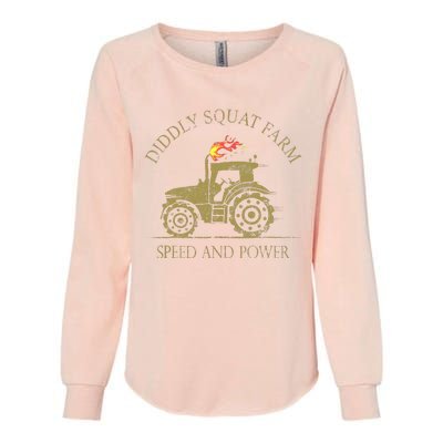 Perfect Tractor Design Diddly Squat Farm Speed And Power Womens California Wash Sweatshirt