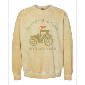 Perfect Tractor Design Diddly Squat Farm Speed And Power Colorblast Crewneck Sweatshirt