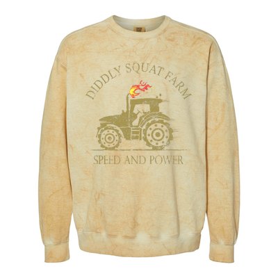 Perfect Tractor Design Diddly Squat Farm Speed And Power Colorblast Crewneck Sweatshirt