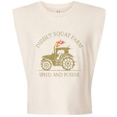 Perfect Tractor Design Diddly Squat Farm Speed And Power Garment-Dyed Women's Muscle Tee