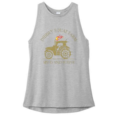 Perfect Tractor Design Diddly Squat Farm Speed And Power Ladies PosiCharge Tri-Blend Wicking Tank