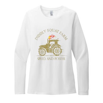 Perfect Tractor Design Diddly Squat Farm Speed And Power Womens CVC Long Sleeve Shirt