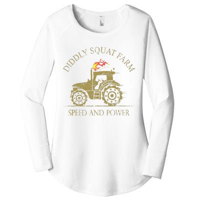 Perfect Tractor Design Diddly Squat Farm Speed And Power Women's Perfect Tri Tunic Long Sleeve Shirt