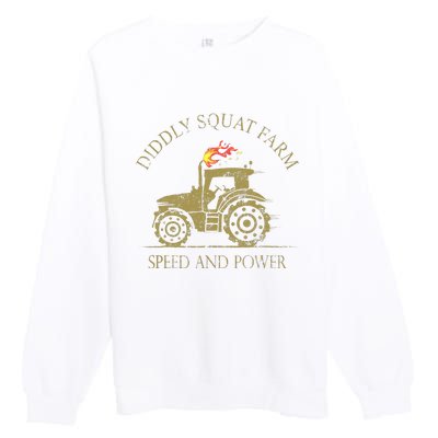 Perfect Tractor Design Diddly Squat Farm Speed And Power Premium Crewneck Sweatshirt