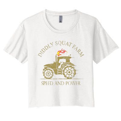 Perfect Tractor Design Diddly Squat Farm Speed And Power Women's Crop Top Tee