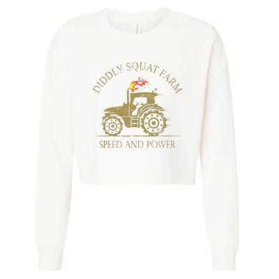 Perfect Tractor Design Diddly Squat Farm Speed And Power Cropped Pullover Crew