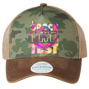 Peace Tie Dye Rock The Test Happy Testing Day Teacher Lover Legacy Tie Dye Trucker Hat