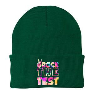 Peace Tie Dye Rock The Test Happy Testing Day Teacher Lover Knit Cap Winter Beanie