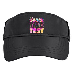 Peace Tie Dye Rock The Test Happy Testing Day Teacher Lover Adult Drive Performance Visor