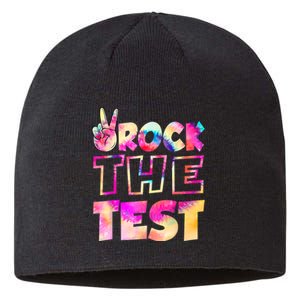 Peace Tie Dye Rock The Test Happy Testing Day Teacher Lover Sustainable Beanie