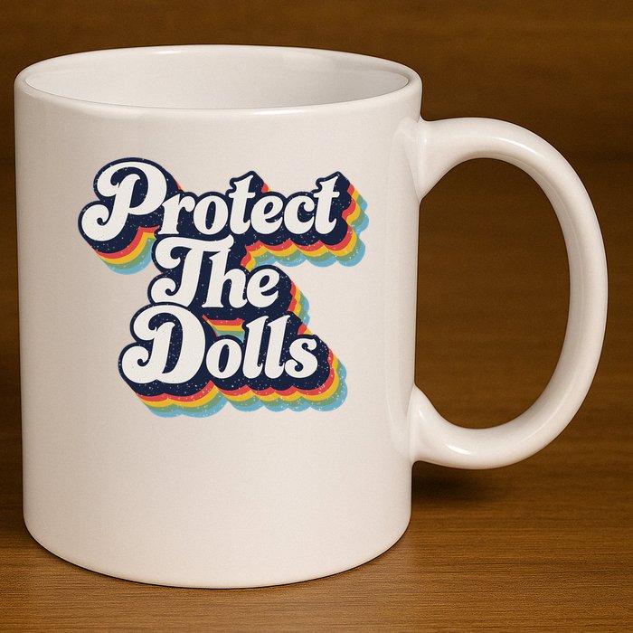 Protect The Dolls Women Solidarity Retro Distressed 11oz C Handle Ceramic Mug