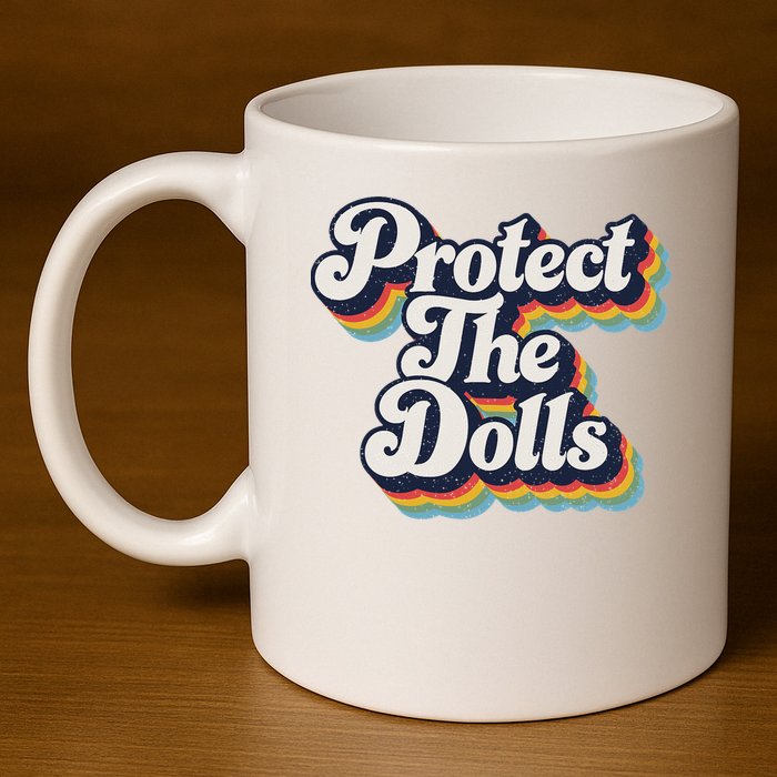 Protect The Dolls Women Solidarity Retro Distressed 11oz C Handle Ceramic Mug