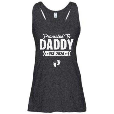 Promoted To Daddy Est. 2024 Baby Gift For New Daddy Ladies Essential Flowy Tank