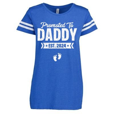 Promoted To Daddy Est. 2024 Baby Gift For New Daddy Enza Ladies Jersey Football T-Shirt