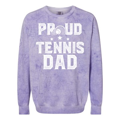 Proud Tennis Dad Of A Tennis Player Dad Tennis Father Gift Colorblast Crewneck Sweatshirt