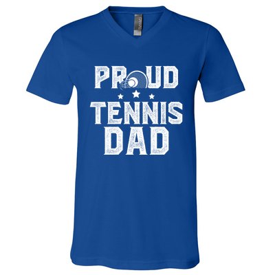 Proud Tennis Dad Of A Tennis Player Dad Tennis Father Gift V-Neck T-Shirt