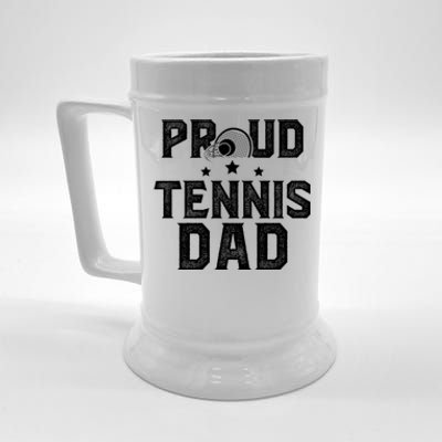 Proud Tennis Dad Of A Tennis Player Dad Tennis Father Gift Beer Stein