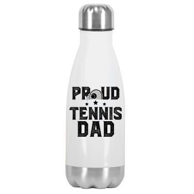 Proud Tennis Dad Of A Tennis Player Dad Tennis Father Gift Stainless Steel Insulated Water Bottle