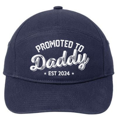 Promoted To Daddy Est. 2024 New Dad New Birth Fathers Day 7-Panel Snapback Hat