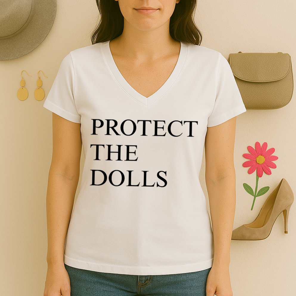 Protect The Dolls  Women's V-Neck T-Shirt