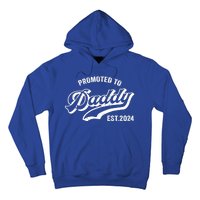 Promoted To Daddy 2024 Funny Humor New Dad Baby First Time Fathers Day Hoodie