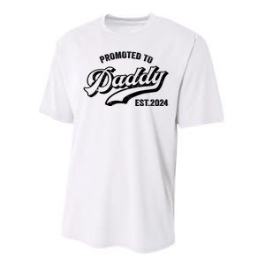 Promoted To Daddy 2024 Funny Humor New Dad Baby First Time Fathers Day Performance Sprint T-Shirt