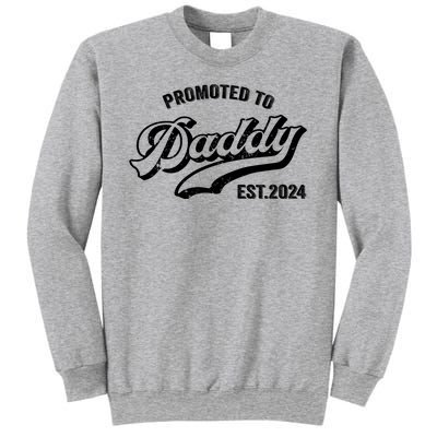 Promoted To Daddy 2024 Funny Humor New Dad Baby First Time Fathers Day Sweatshirt