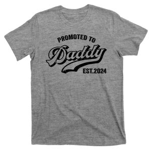 Promoted To Daddy 2024 Funny Humor New Dad Baby First Time Fathers Day T-Shirt