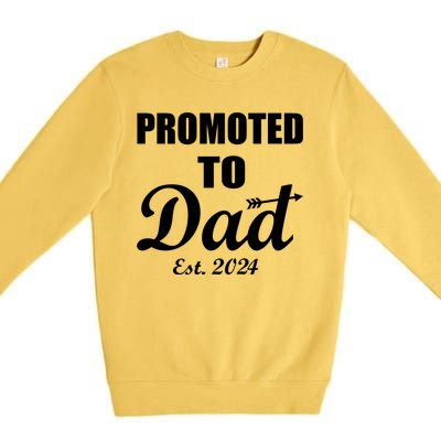 Promoted To Dad Est 2024 New Dad Premium Crewneck Sweatshirt