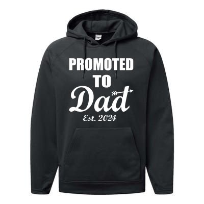 Promoted To Dad Est 2024 New Dad Performance Fleece Hoodie