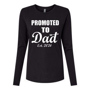 Promoted To Dad Est 2024 New Dad Womens Cotton Relaxed Long Sleeve T-Shirt