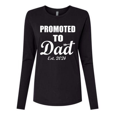 Promoted To Dad Est 2024 New Dad Womens Cotton Relaxed Long Sleeve T-Shirt