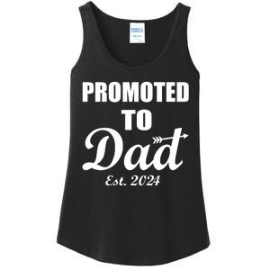 Promoted To Dad Est 2024 New Dad Ladies Essential Tank