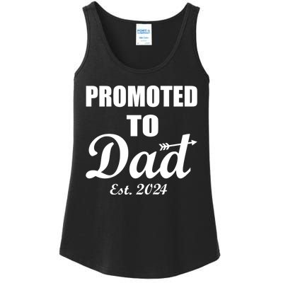 Promoted To Dad Est 2024 New Dad Ladies Essential Tank