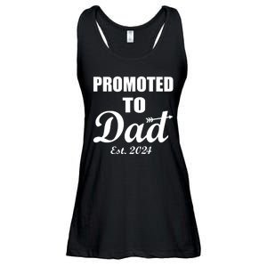 Promoted To Dad Est 2024 New Dad Ladies Essential Flowy Tank