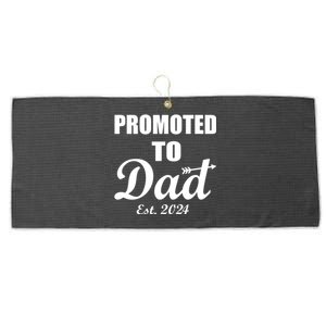 Promoted To Dad Est 2024 New Dad Large Microfiber Waffle Golf Towel